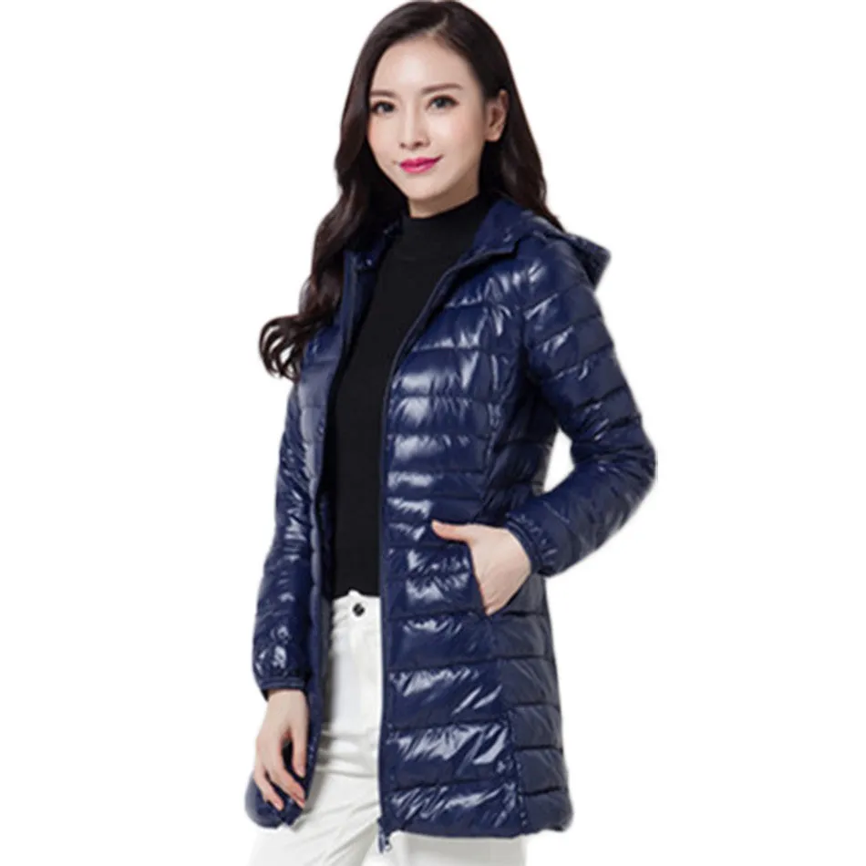Brand Ladies Long Spring Autumn Overcoat Women Ultra Light 90% White Duck Down Coat With Bag ladies' Jackets