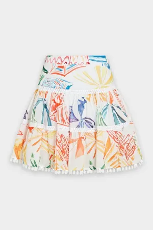 Bridget Short Skirt in White Print