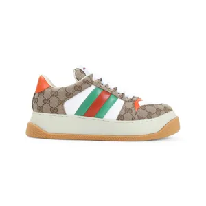 Brown Gg Supreme Textile Double Screener Sneakers