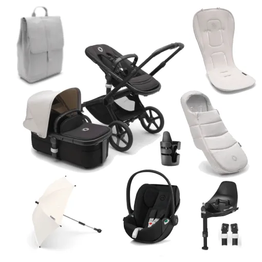 Bugaboo Fox 5, Cloud T Ultimate Travel System - Black/Misty White