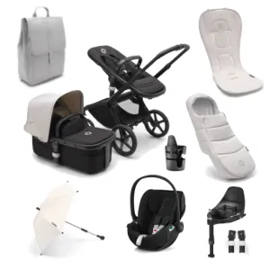 Bugaboo Fox 5, Cloud T Ultimate Travel System - Black/Misty White