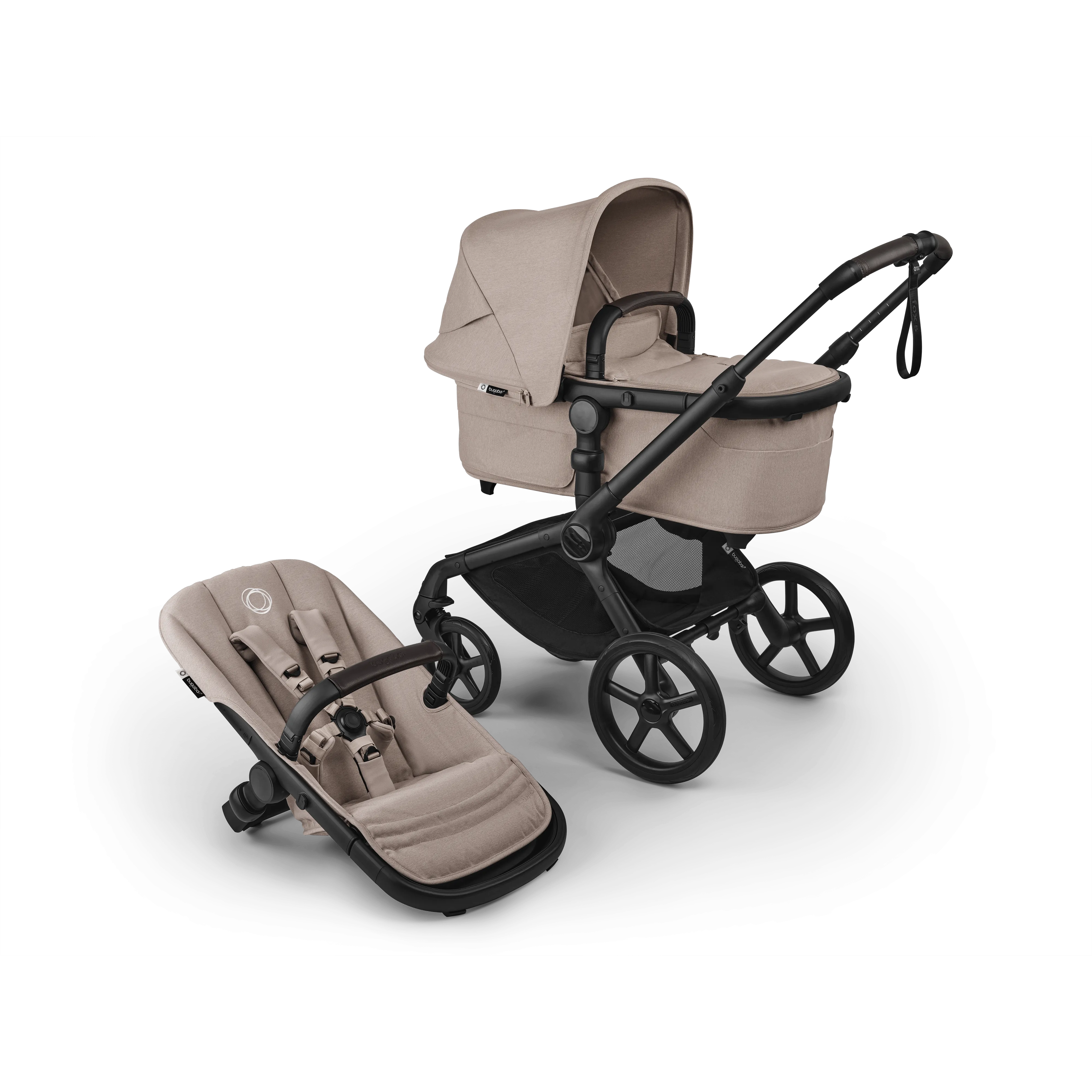 Bugaboo Fox 5 Renew Pram & Pushchair - Black/Desert Taupe Melange/Desert Taupe Melange