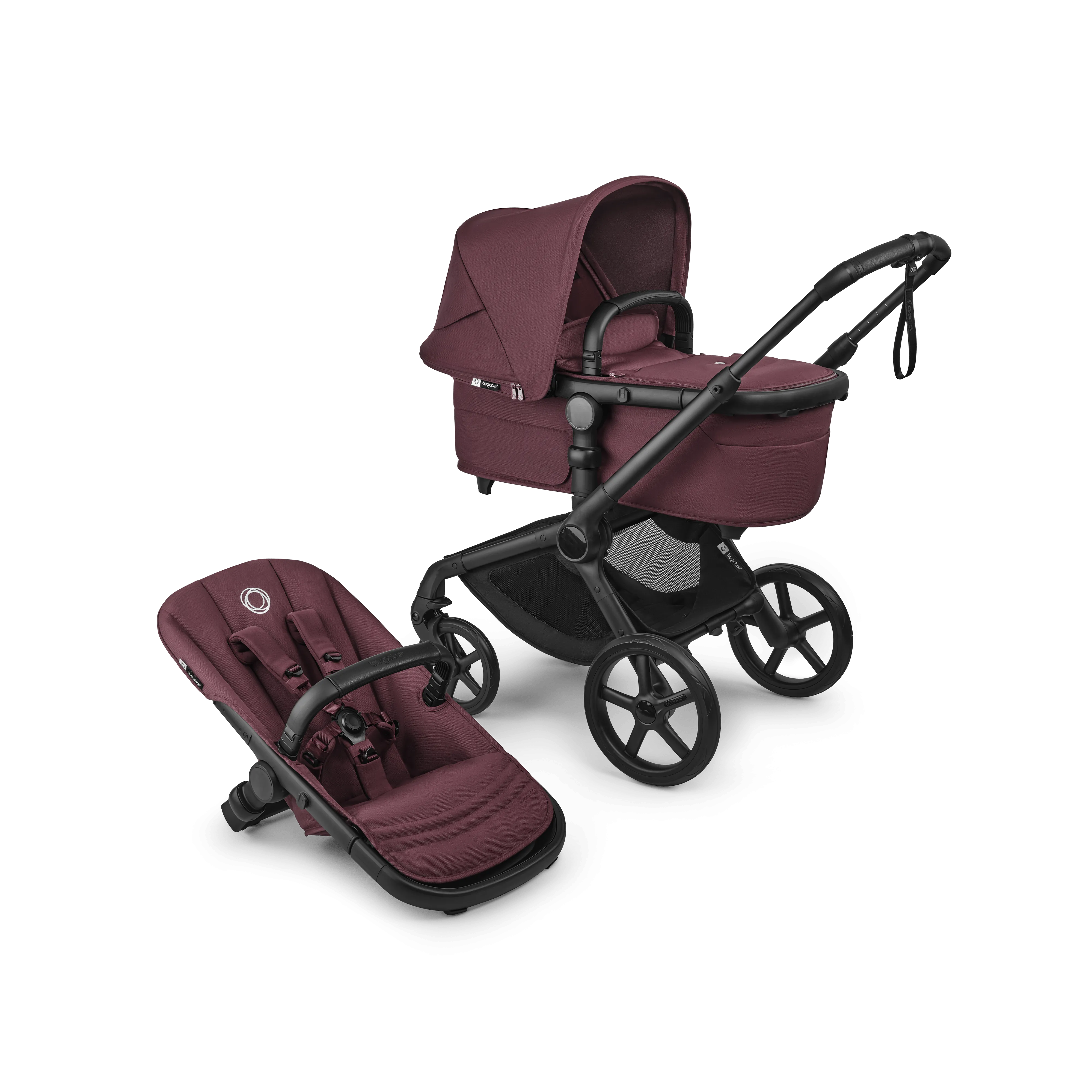 Bugaboo Fox 5 Renew Ultimate (Cloud T) Travel System - Black/Dark Cherry/Dark Cherry