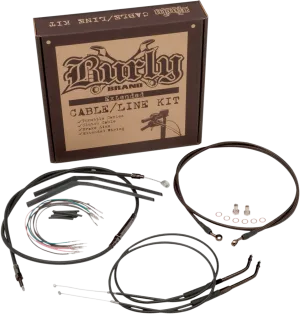 Burly Brand B30-1034 Extended Cable/Brake Line Kit for 14in. Ape Handlebars - Black Vinyl