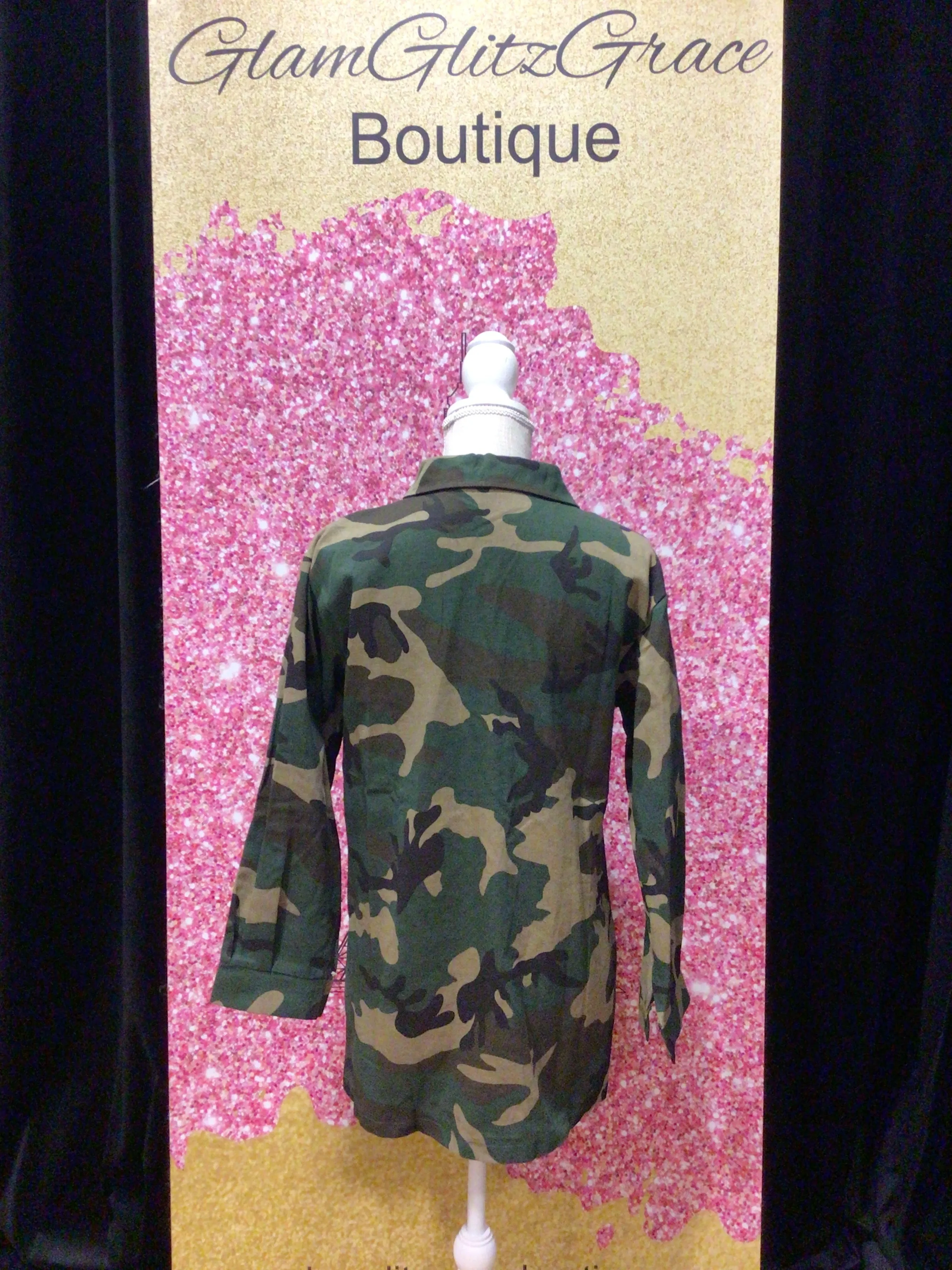 Camo Graphic Print Jacket