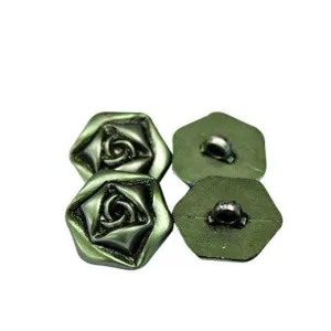 Carded Buttons Mint Roses