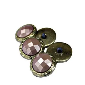 Carded Buttons Round Mauve