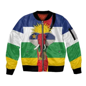 Central African Republic Republic Day 1958 Sleeve Zip Bomber Jacket Zo Kwe Zo - Flag Style LT18