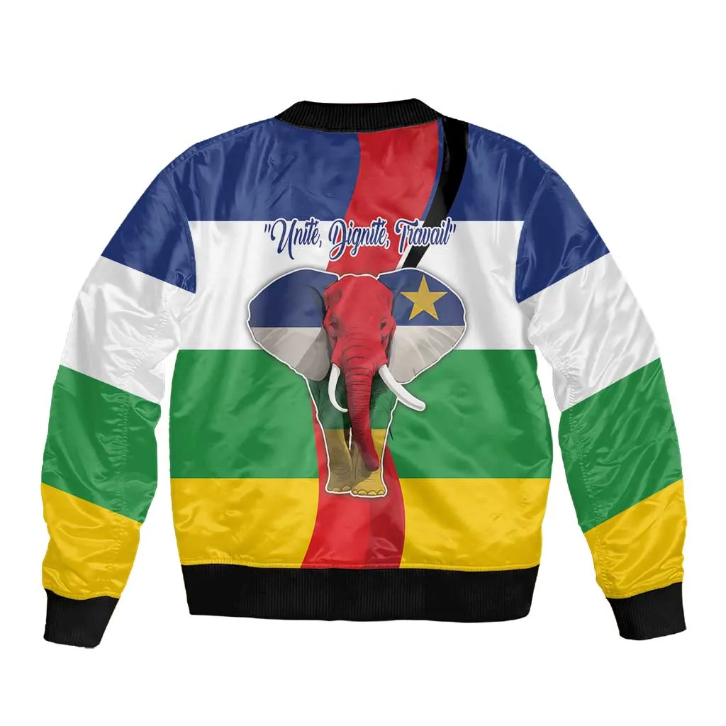 Central African Republic Republic Day 1958 Sleeve Zip Bomber Jacket Zo Kwe Zo - Flag Style LT18