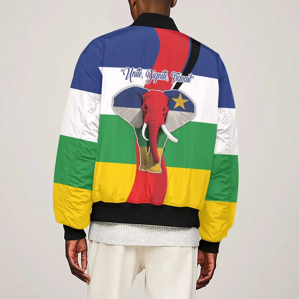 Central African Republic Republic Day 1958 Sleeve Zip Bomber Jacket Zo Kwe Zo - Flag Style LT18