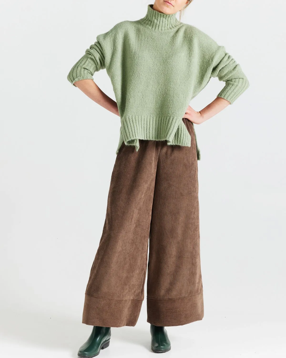 Charlotte High Neck Jumper Sage