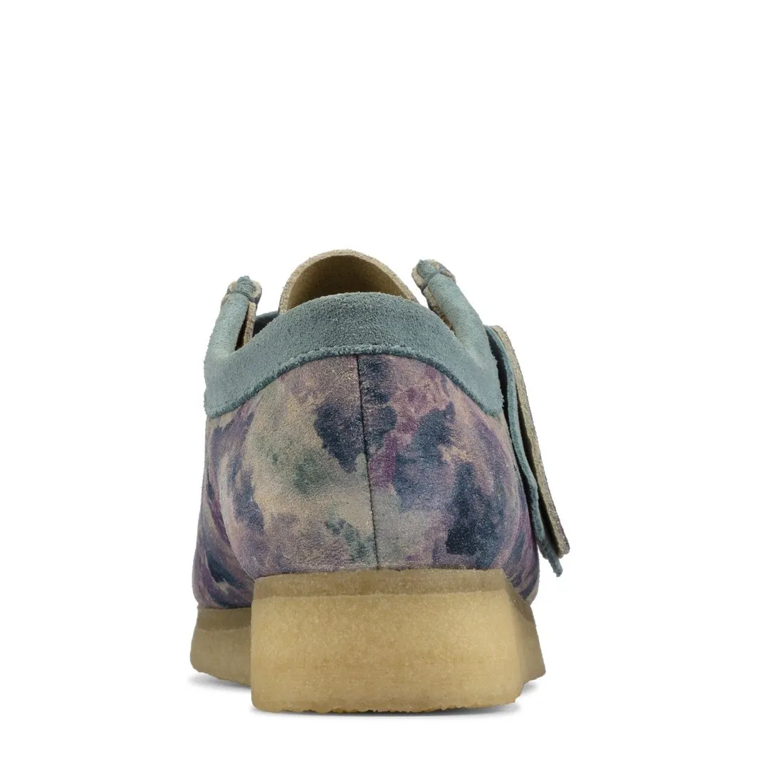 Clarks Womens Shoes Wallabee Blue Print