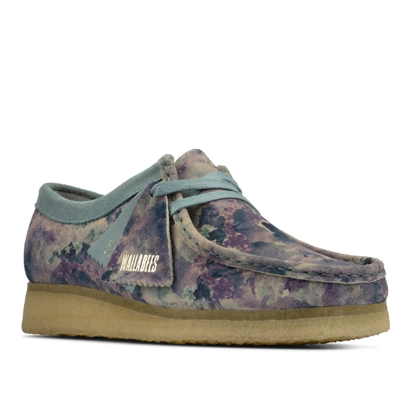Clarks Womens Shoes Wallabee Blue Print
