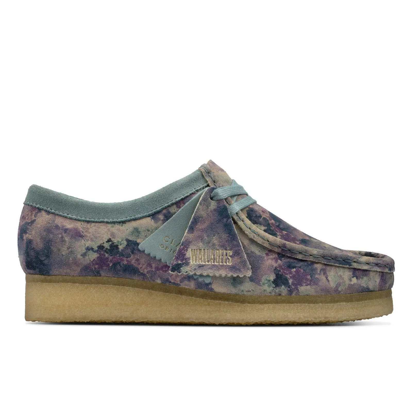 Clarks Womens Shoes Wallabee Blue Print