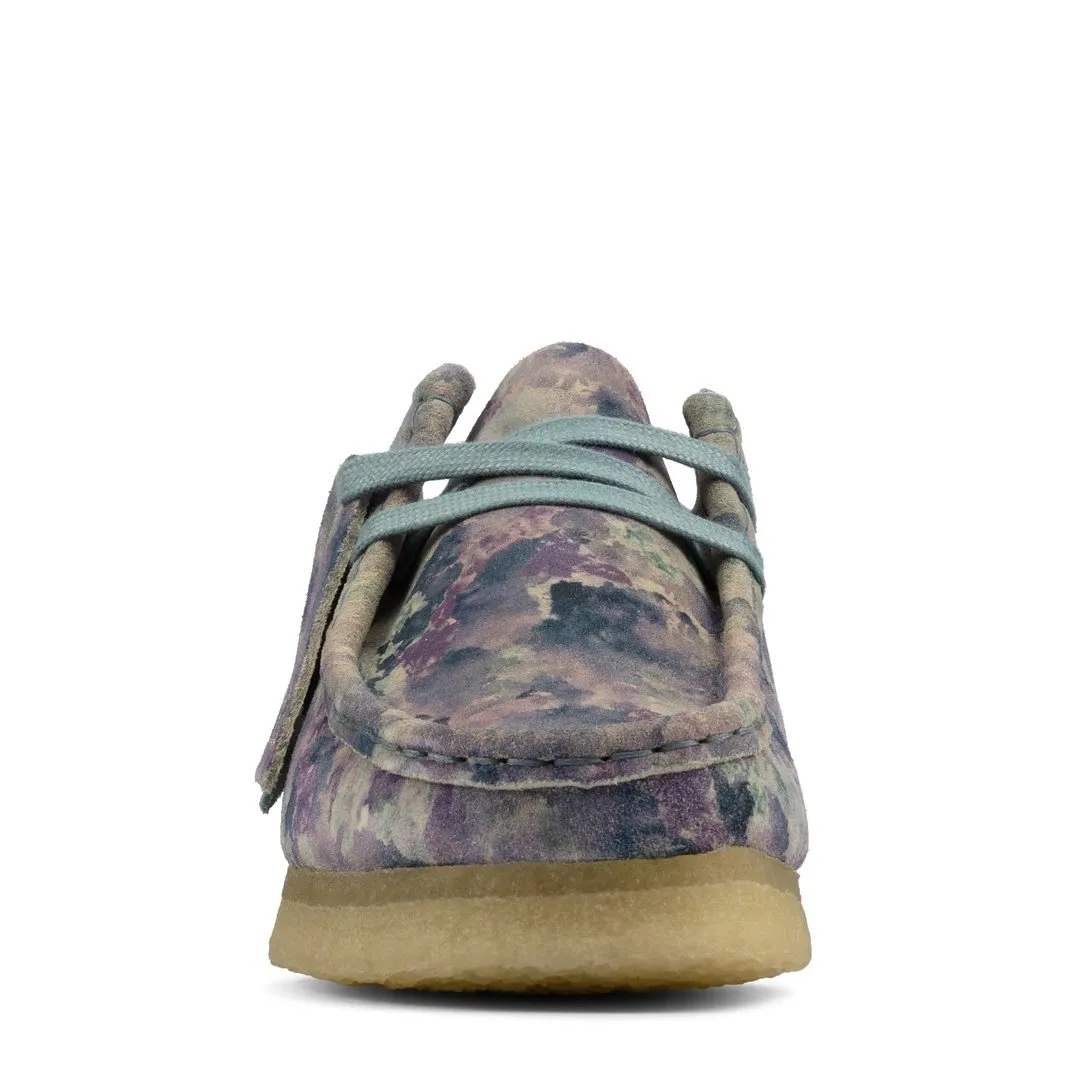 Clarks Womens Shoes Wallabee Blue Print