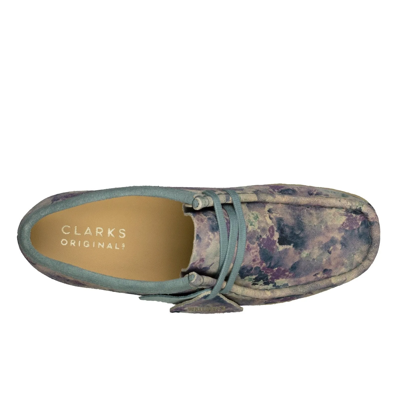 Clarks Womens Shoes Wallabee Blue Print