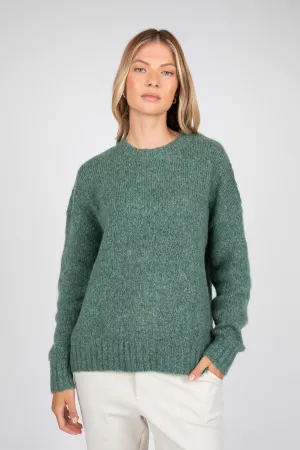 Cloud Crew Neck Knit - Olive Marle