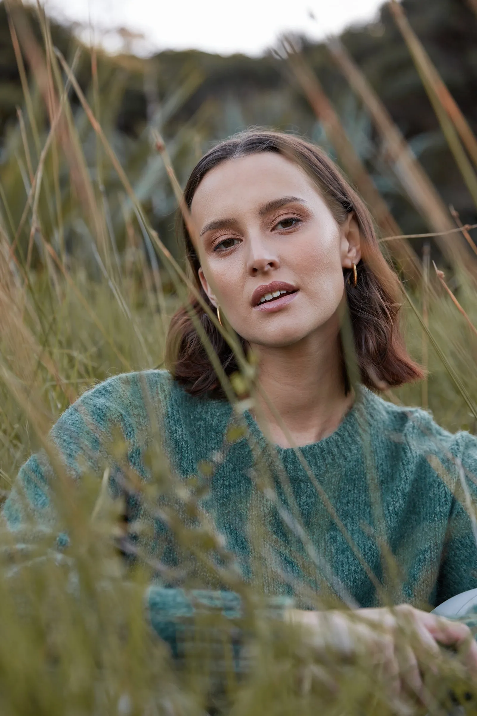 Cloud Crew Neck Knit - Olive Marle