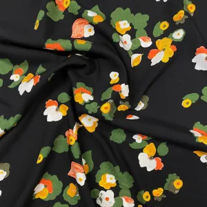 Cluster Blooms Viscose - Black