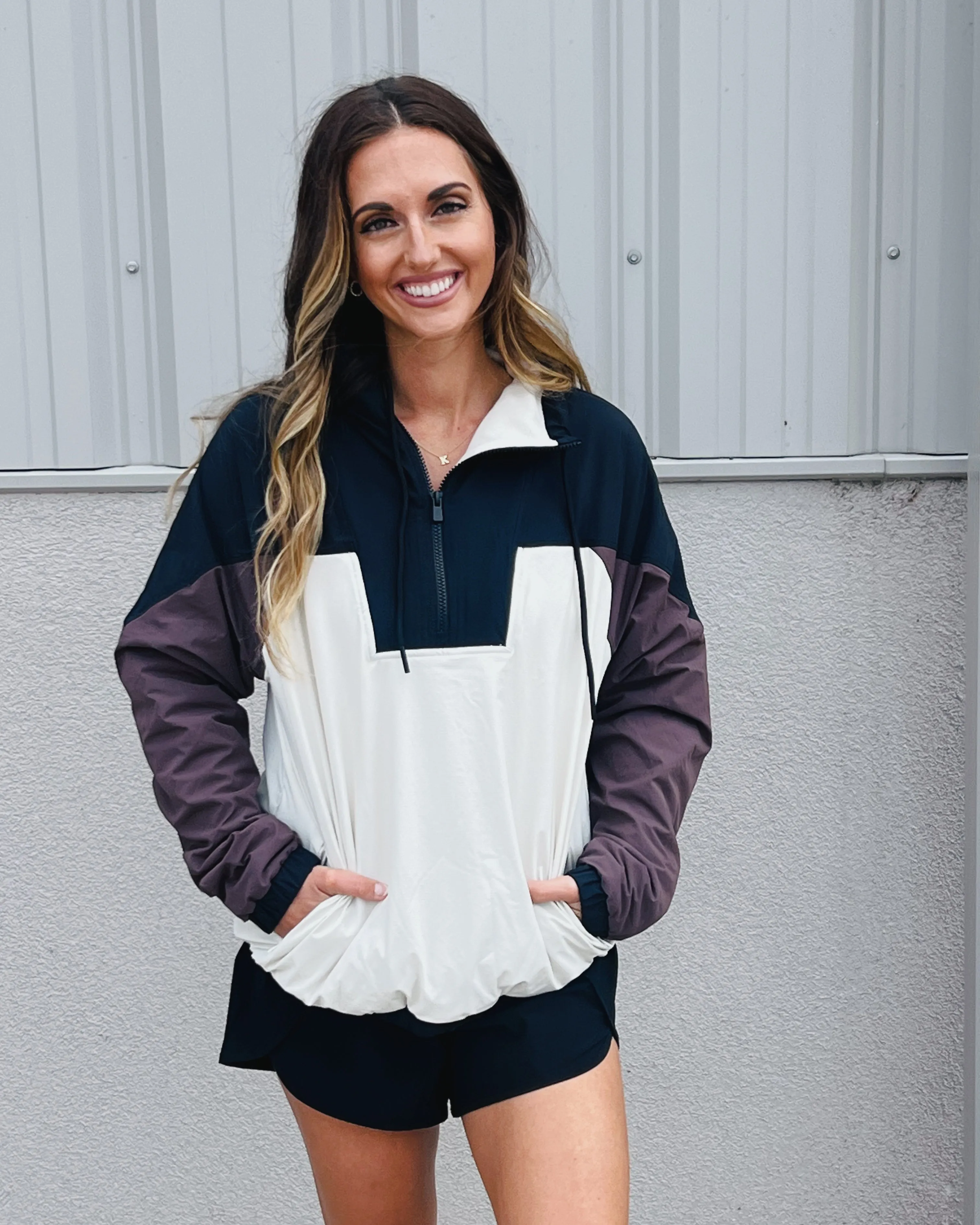 Color Block 3/4 Zip Active Jacket