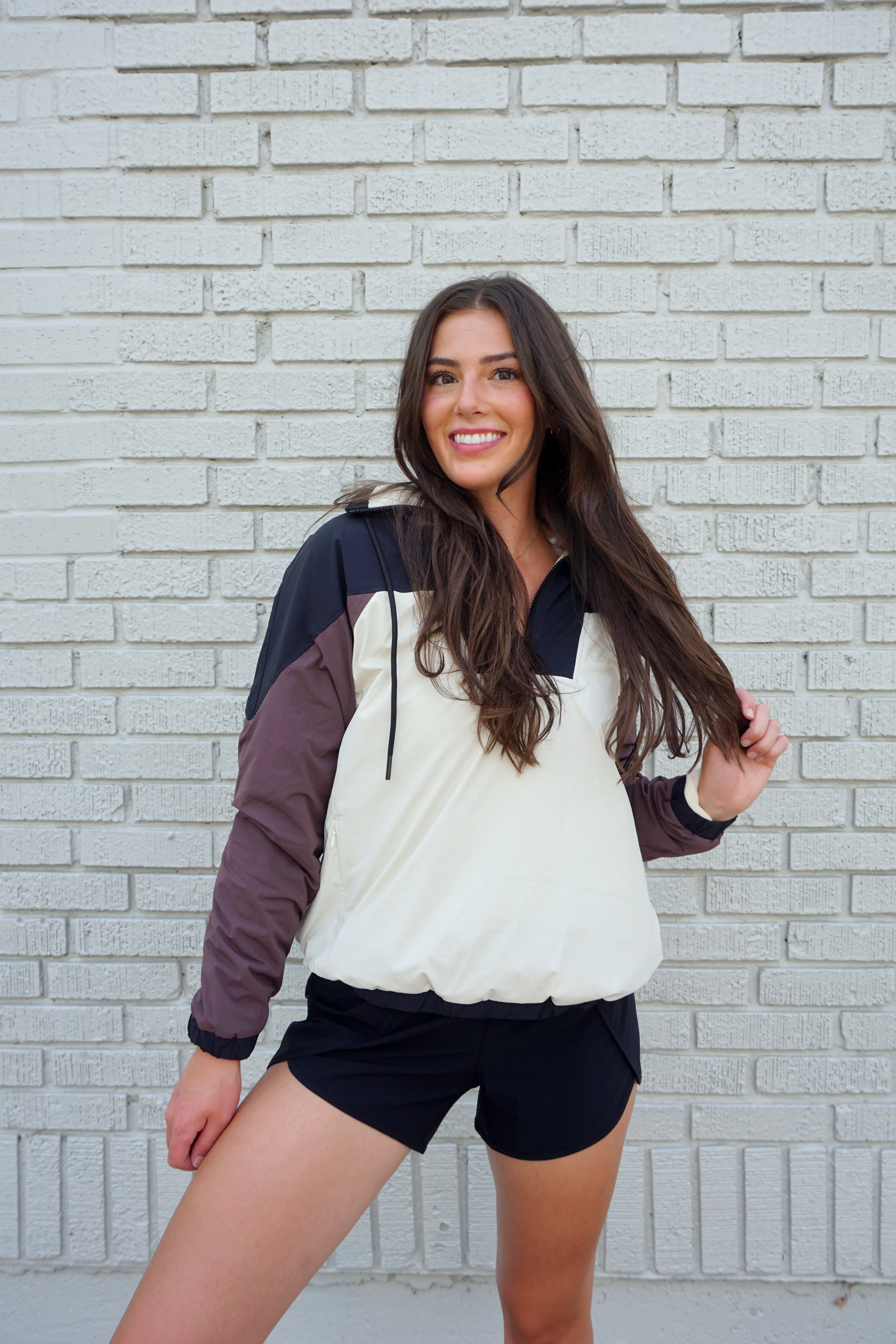 Color Block 3/4 Zip Active Jacket