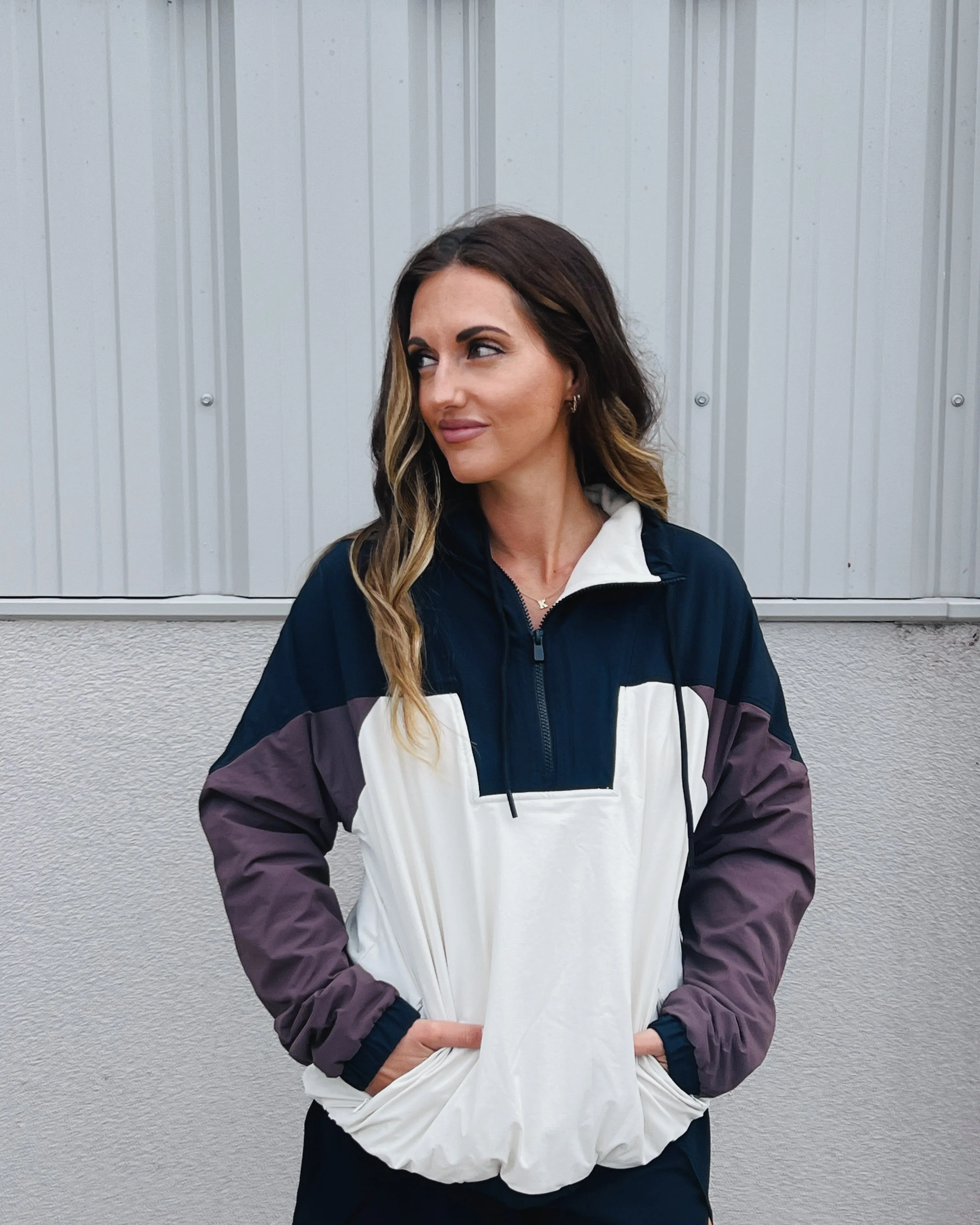 Color Block 3/4 Zip Active Jacket