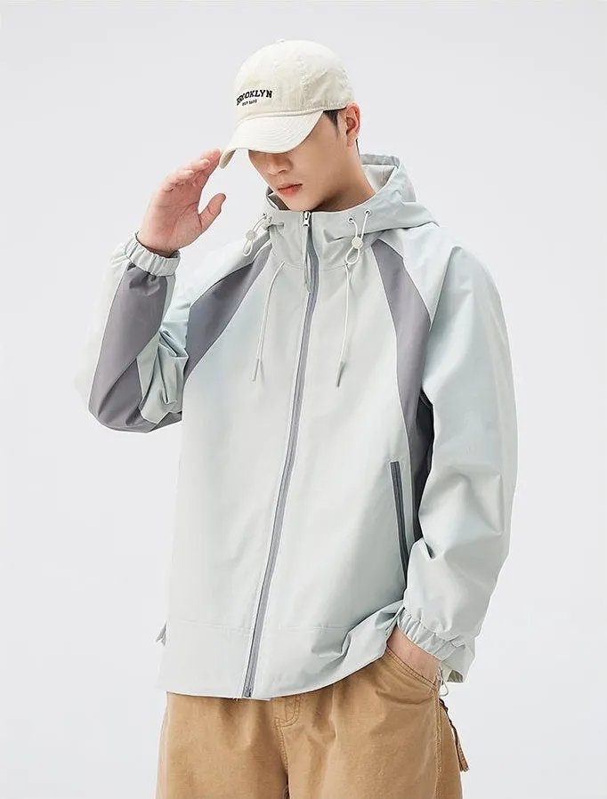 Color-blocked Patchwork Design Raincoat for Men
