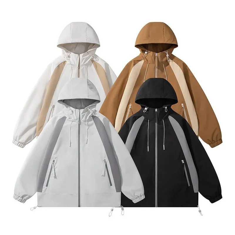 Color-blocked Patchwork Design Raincoat for Men