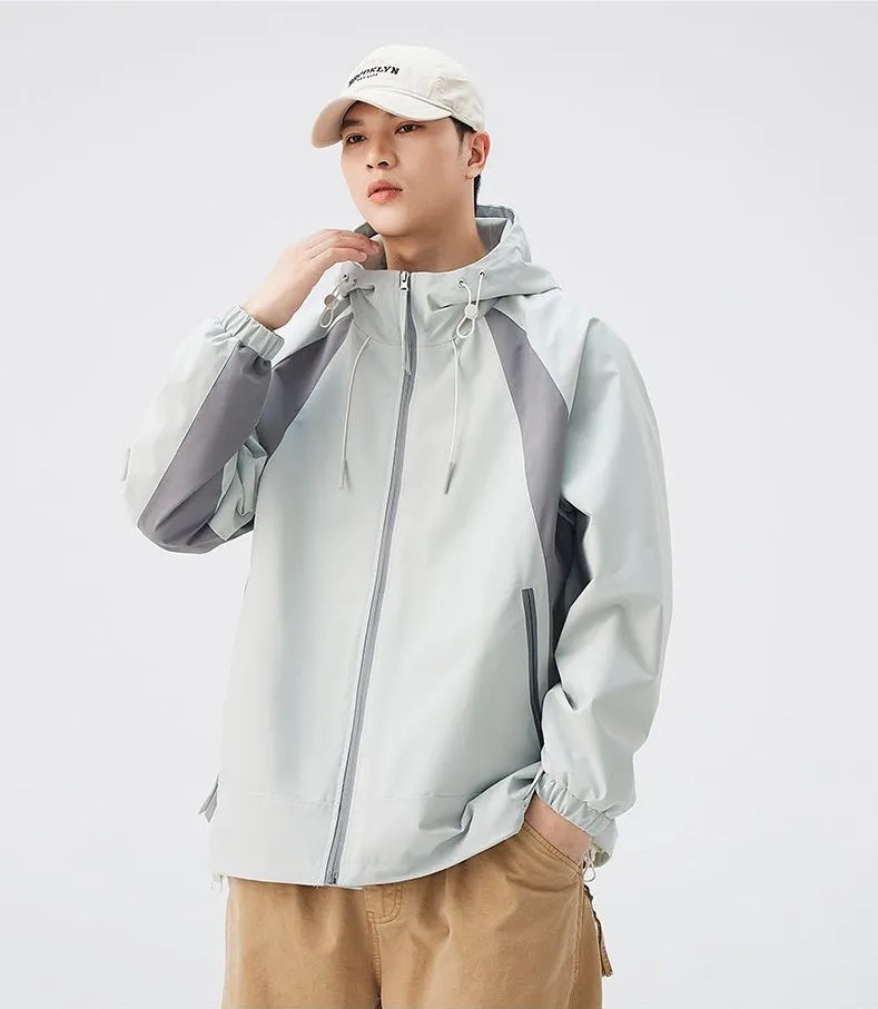 Color-blocked Patchwork Design Raincoat for Men