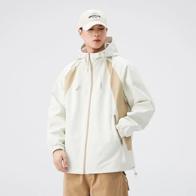 Color-blocked Patchwork Design Raincoat for Men