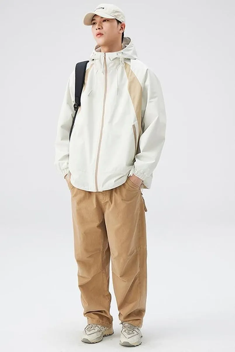 Color-blocked Patchwork Design Raincoat for Men
