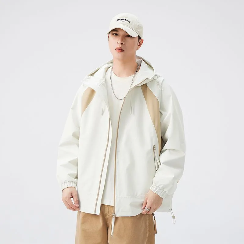 Color-blocked Patchwork Design Raincoat for Men