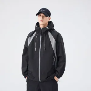 Color-blocked Patchwork Design Raincoat for Men