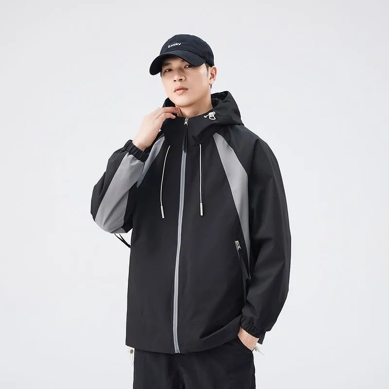 Color-blocked Patchwork Design Raincoat for Men