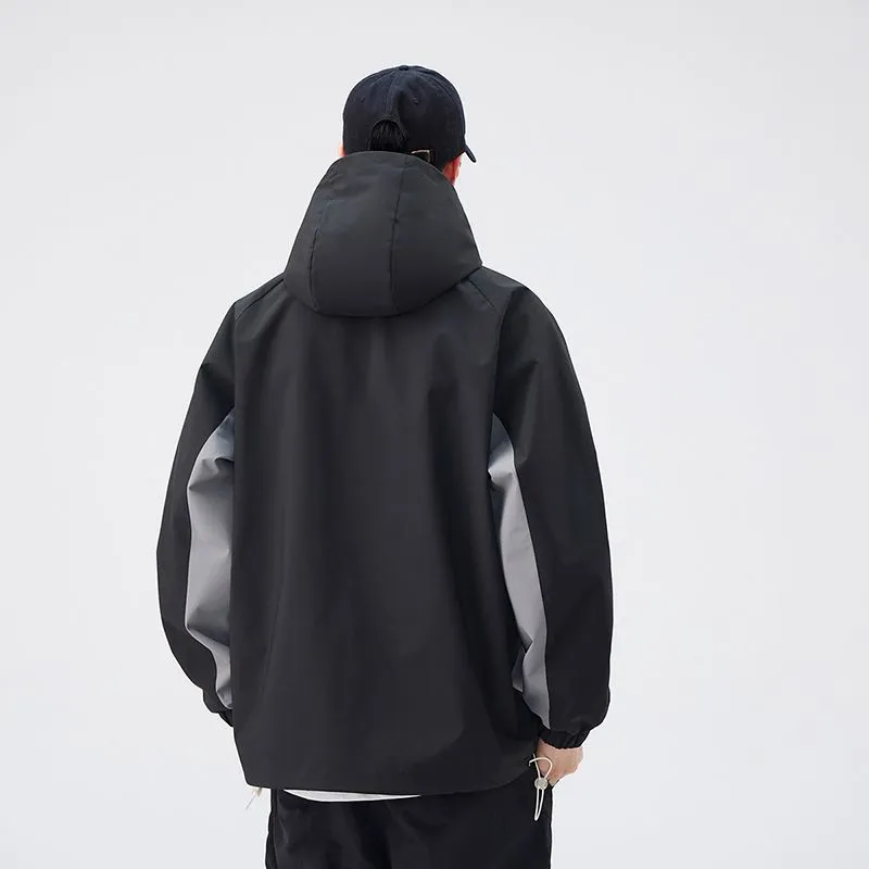 Color-blocked Patchwork Design Raincoat for Men
