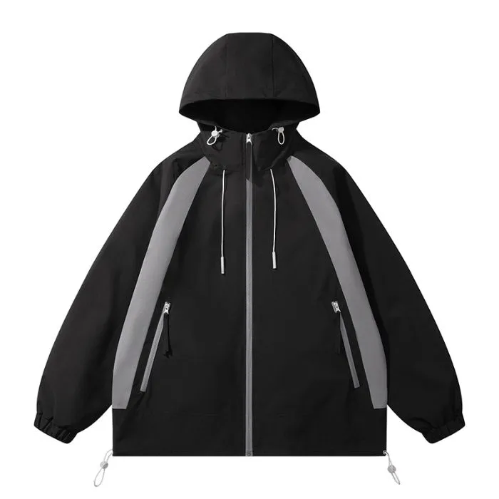 Color-blocked Patchwork Design Raincoat for Men