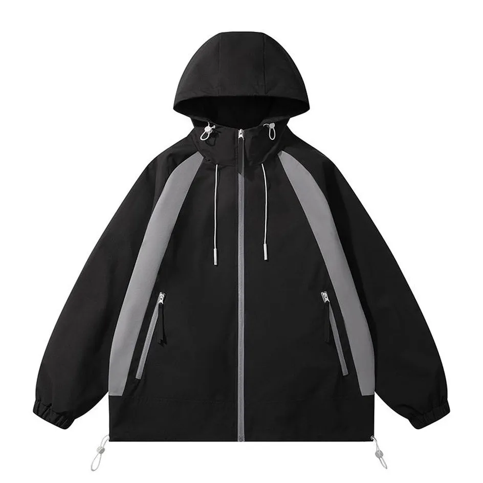 Color-blocked Patchwork Design Raincoat for Men