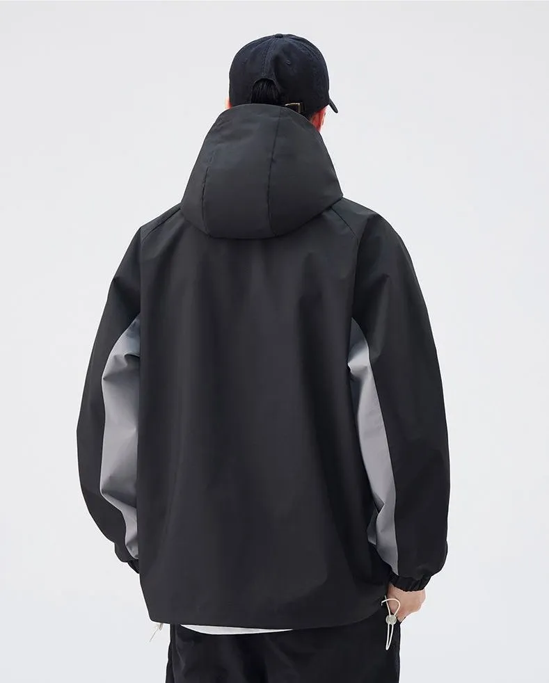 Color-blocked Patchwork Design Raincoat for Men