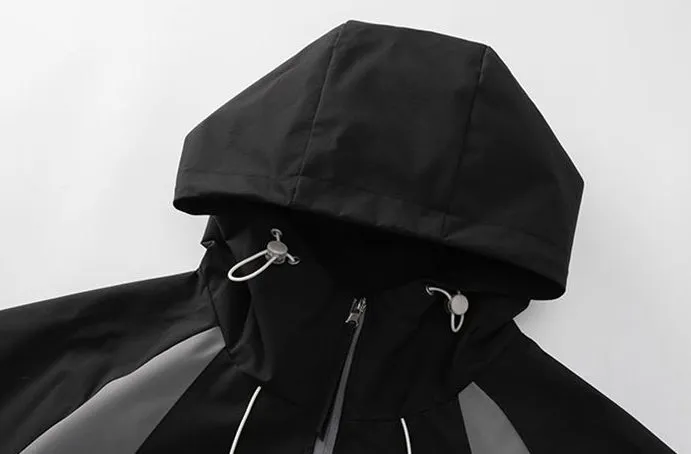 Color-blocked Patchwork Design Raincoat for Men