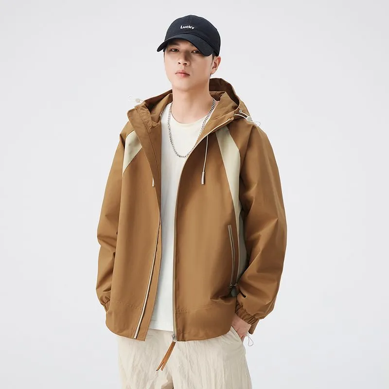 Color-blocked Patchwork Design Raincoat for Men