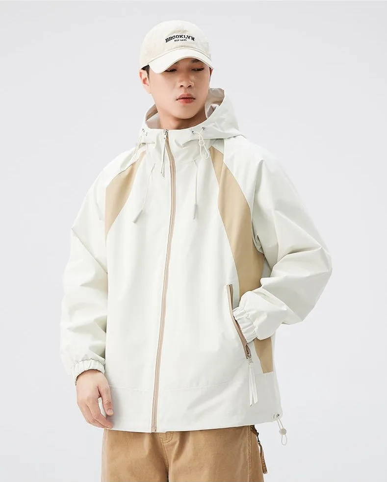 Color-blocked Patchwork Design Raincoat for Men