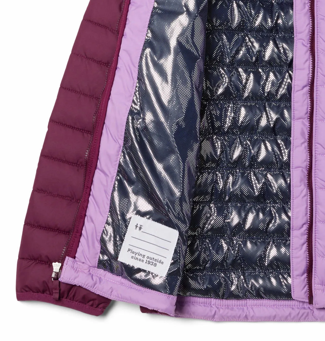 Columbia Kids Girls Purple Powder Lite Hooded Jacket