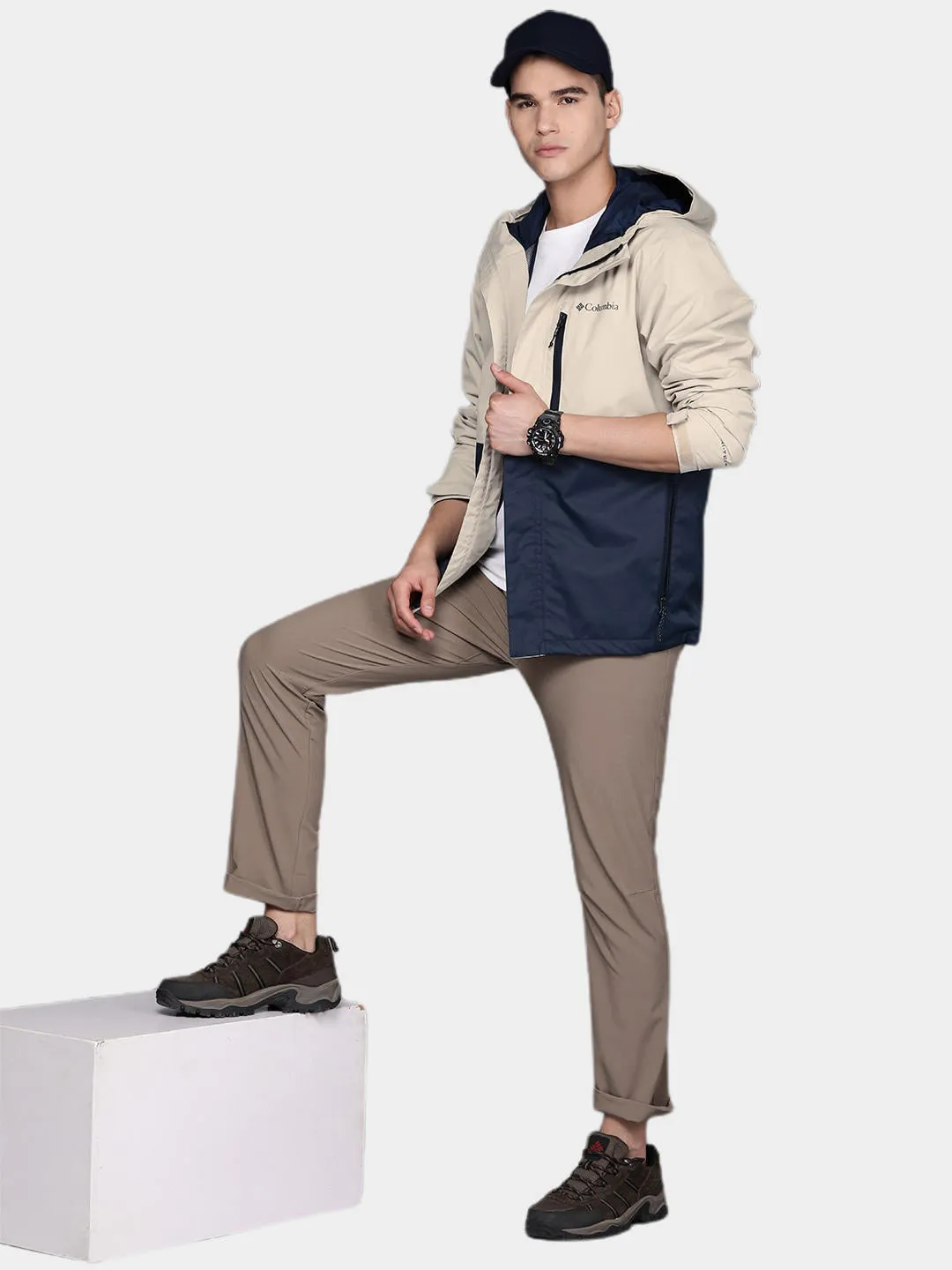 Columbia Men Beige Hikebound Rain Jacket
