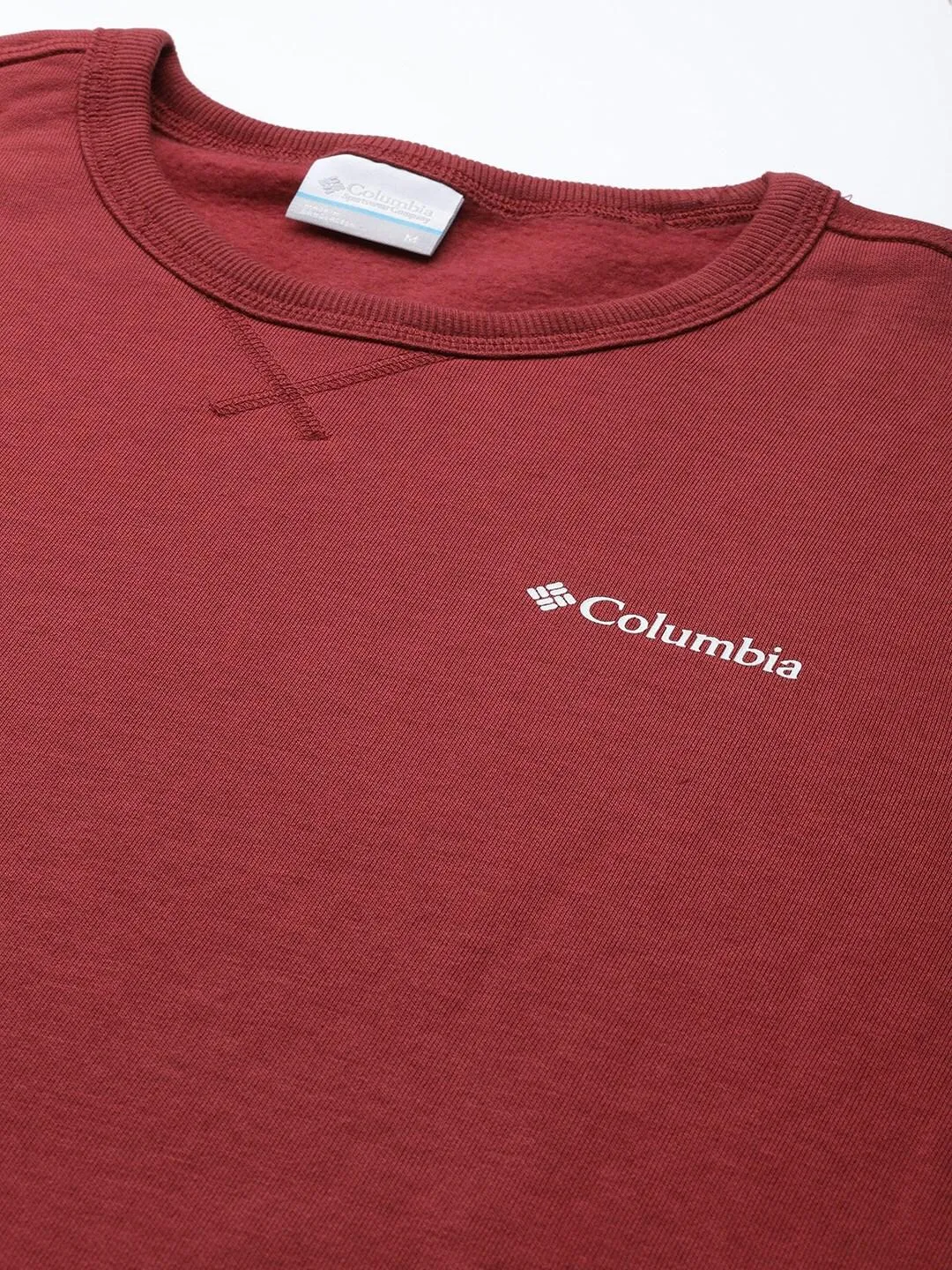 Columbia Men Maroon M Columbia Logo Fleece Crew Fleece Jacket