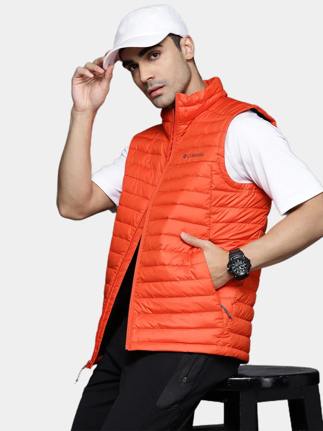 Columbia Men Orange Silver Falls Vest