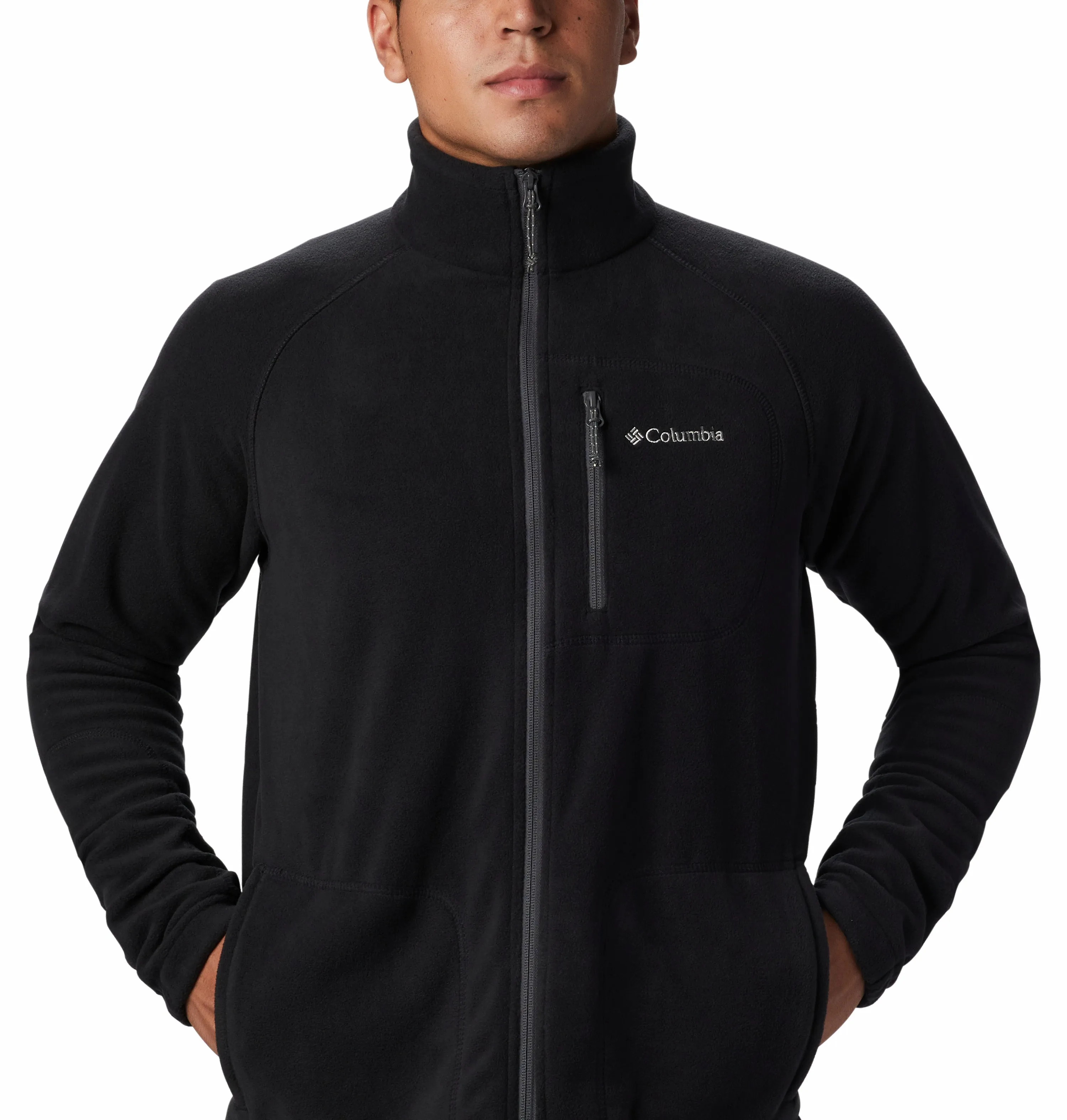 Columbia Mens Fast Trek II Full Zip Fleece BLACK | Lightweight Outdoor Fleece Jacket
