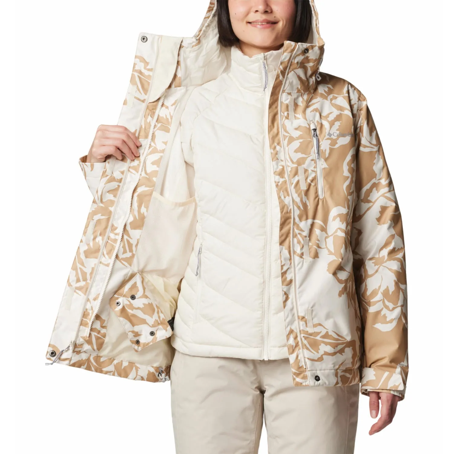 Columbia Womens Brown Whirlibird V Printed Interchange Jacket