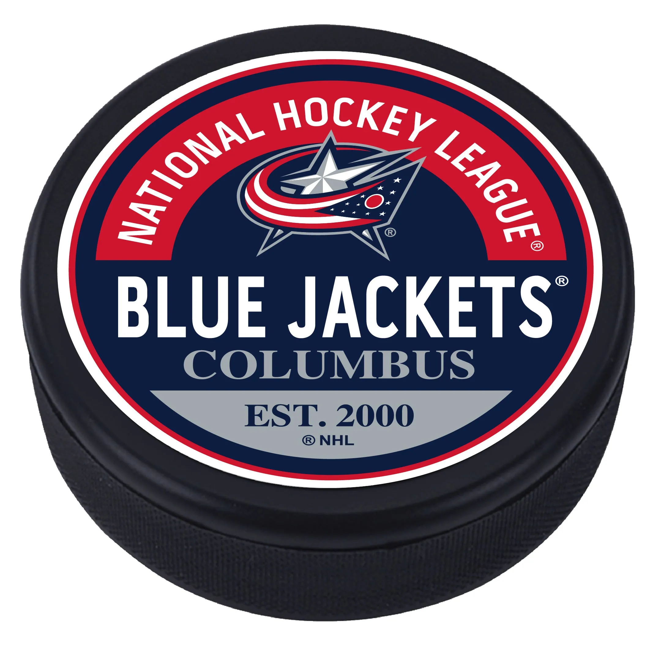 Columbus Blue Jackets Puck - Textured Block