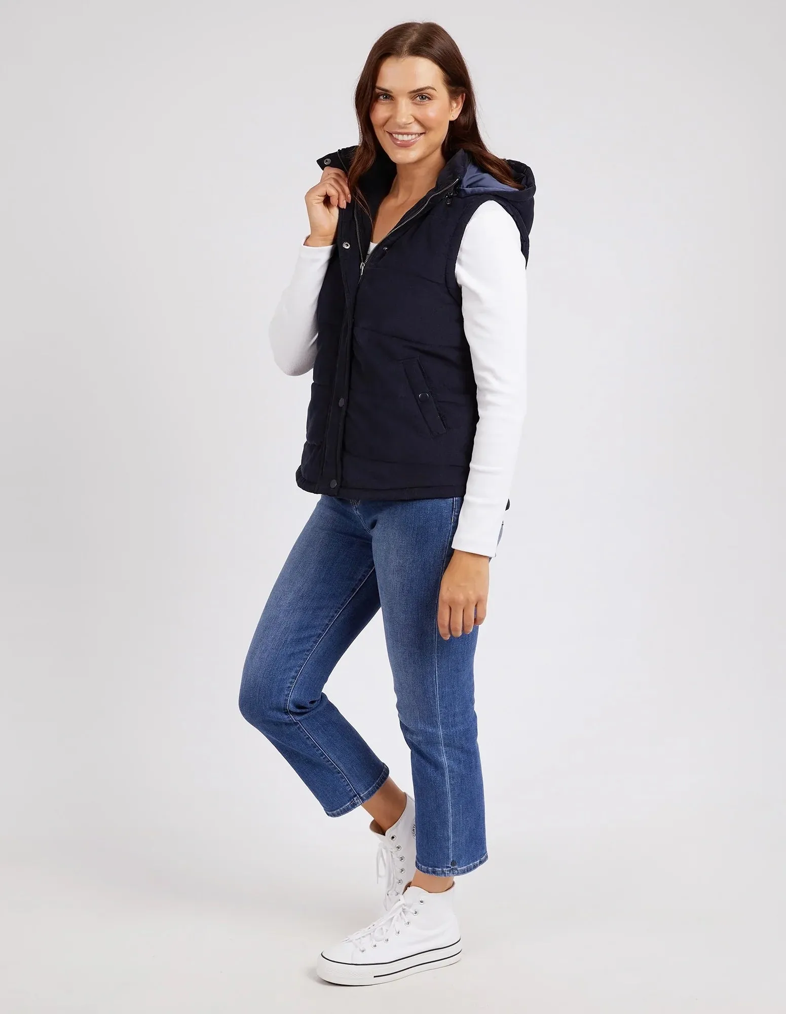 Cord Puffer Vest - Dark Sapphire - Elm Lifestyle