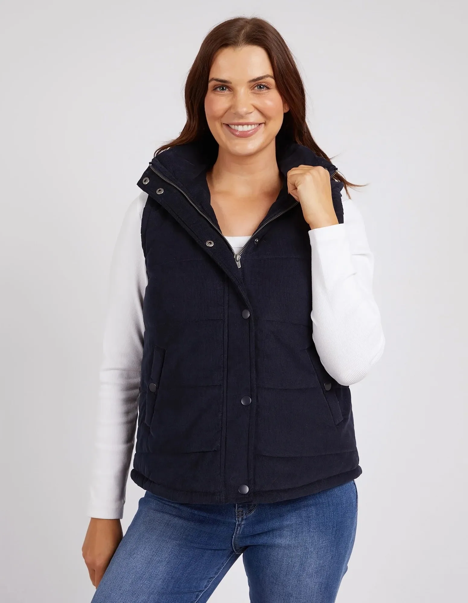 Cord Puffer Vest - Dark Sapphire - Elm Lifestyle